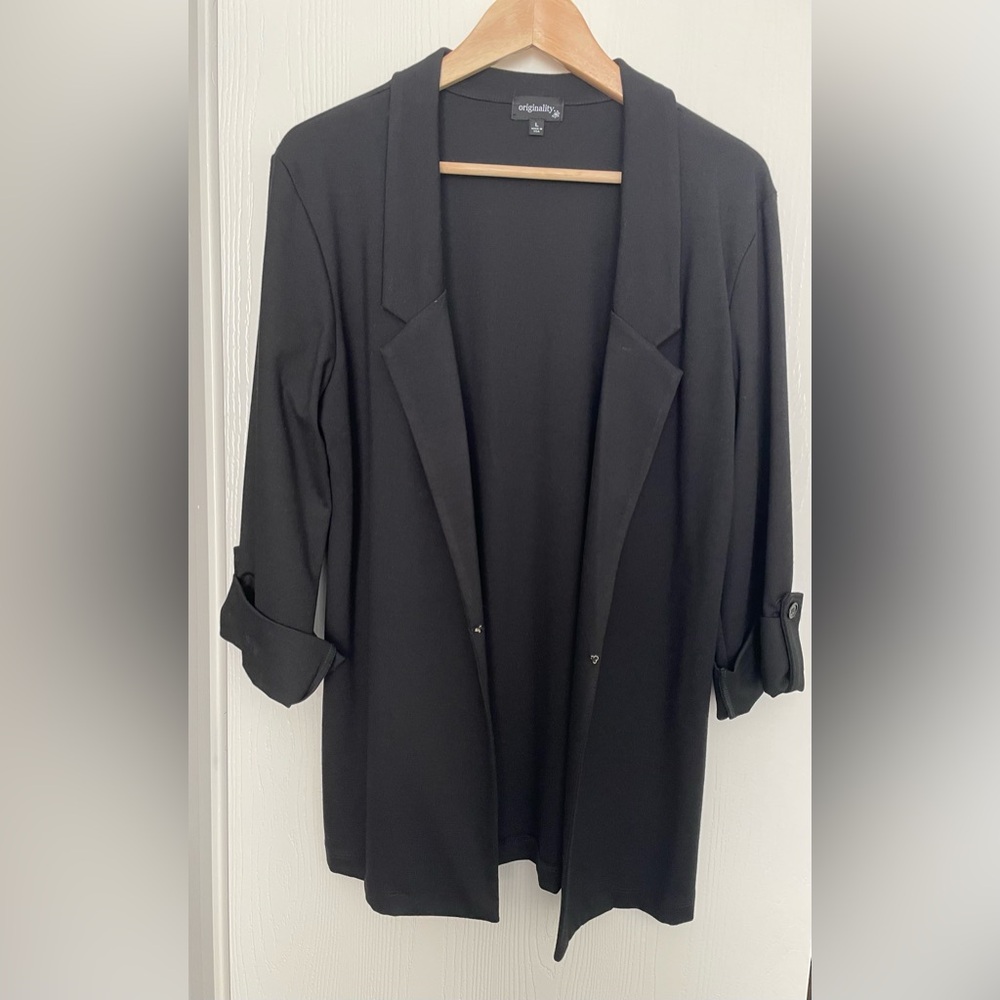 NWOT Originality black blazer women’s size large. Black suit jacket size L